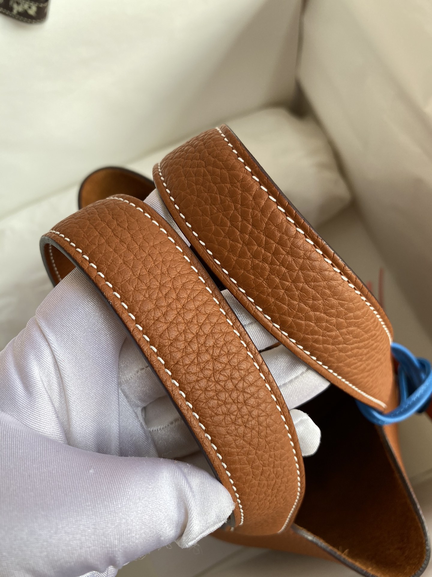 에르메스 피코탄 락22 골드브라운 은장 소가죽